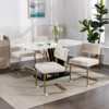 MAYEERTY Modern Dining Chairs - Corduroy Fabric, Gold Metal Base, Channel Tufting, Armless,  Set of 2 - 4 of 4