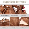 FURNIinspire Backpacks Waterproof PU Leather Shoulder Bag Adjustable Straps with Multiple Pockets and Spacious Storage, Brown, 12"*6"*11" - 4 of 4