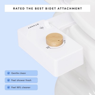 White and Gold Self-Cleaning Bidet Toilet Attachment