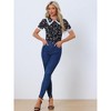 INSPIRE CHIC Women's Peter Pan Collar Lace Trim Embroidered Casual Floral Blouse - 2 of 4