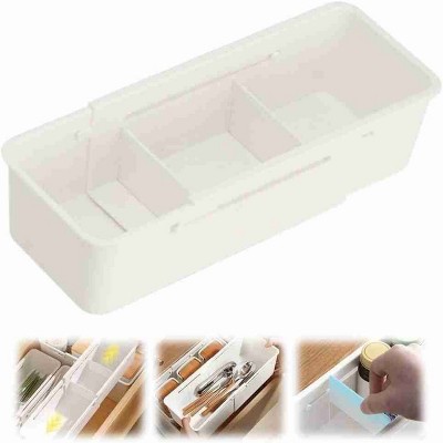 LunaLulinlk Multifunctional Drawer Fit Storage Bin Adjustable Kitchen Storage Organizer Storage Bin