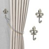 Unique Bargains Curtain Holdbacks Flower Hooks Zinc Alloy 3.74"x2.36" 1 Pair - 2 of 4