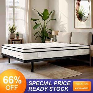Luck Live 12-inch foam hybrid mattress Queen, Euro top, individually wrapped coils, medium soft, CertiPUR-US - 1 of 4