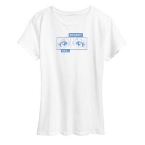 Women's - Instant Message - Manga Girl Eyes Short Sleeve Graphic T-Shirt - 1 of 4