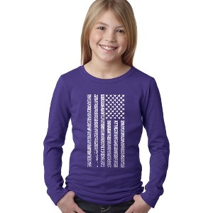 LA Pop Art Girl's Word Art Long Sleeve - National Anthem Flag - 1 of 4