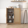 PexFix 36" Modular Sideboard Cabinet with Storage Farmhouse Buffet Cabinet with Rattan Doors for Living Room Kitchen Dining Room Entryway Natural - 2 of 4