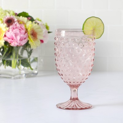 Chauncey Pink Handmade Glass Goblets Set of 4