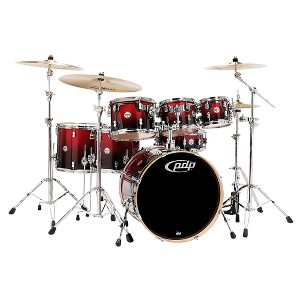 PDP by DW Concept Maple 7-Piece Shell Pack Red To Black Fade - 1 of 1