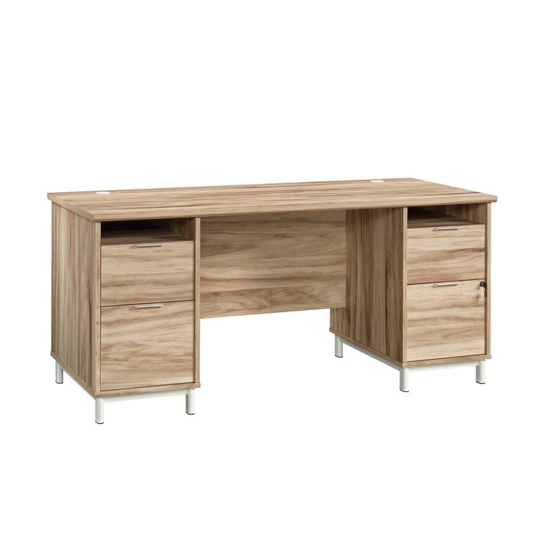 Portage Park Executive Desk Kiln Acacia - Sauder: Office Furniture with Locking File Storage & Cable Management, 1 of 9