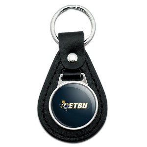 East Texas Baptist University Tigers Logo Black Leather Keychain - 1 of 4