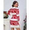 Ugly Christmas Sweater Dress for Women Xmas Crew Neck Pullover Sweater Holiday Knitted Mini Tunic Dress - 4 of 4