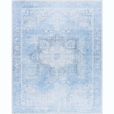 Mark & Day Nora 7'10"x10'2" Rectangle Washable Woven Indoor Area Rugs Ice Blue: Stain-Resistant, Pet Friendly, Traditional Style