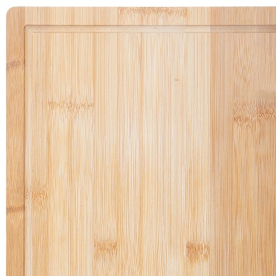 Extra-Large Natural Bamboo Cutting Board with Juice Groove