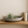Decorative Round Bowl with Woven Handles for Coffee Table Decor - Contemporary Centerpiece Table Decorations or Kitchen Counter Decor - 3", Gray - 2 of 4