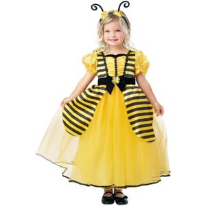 HalloweenCostumes.com 2T/4T Girl Sweet Bumble Bee Gown Girl's Toddler Costume | Bumble Bee Costumes, Yellow/Black - 1 of 2