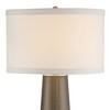 Possini Euro Design Modern Table Lamp 36" Tall with USB Dimmer Dark Gold Glass Off White Fabric Drum Shade for Bedroom Living Room House Bedside Home - 4 of 4