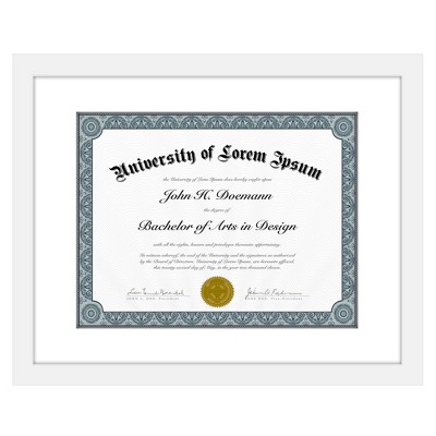 Americanflat Diploma Frame - 11x14 with 8.5x11 Mat for Diploma - Wood + Glass