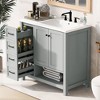 TUYOHW Bathroom Vanity with Sink Top, Bathroom Vanity Cabinet with Two Doors and Two Drawers, Open Shelf with One Package - 4 of 4