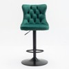 TOAOTBNBOB Velvet Counter Height Bar Stools, Comfortable Barstools with Adjusatble Seat, Kitchen Island Bar Chair with Hand-pulled Button - 2 of 4