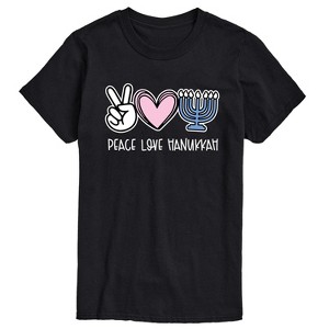 Men's - Instant Message - Peace Love Hanukkah Short Sleeve Graphic T-Shirt - 1 of 4