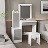 Hitow 3 Colour Touch Light Vanity Table with Stool and Mirror Dressing Table Set Dressing Table - 2 of 4