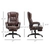 High Back Massage Office Chair with 6-Point Vibration, 5 Modes, Executive Chair, PU Leather Swivel Chair with Reclining Back, and Retractable Footrest - 3 of 4