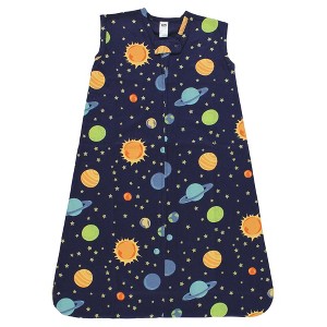 Hudson Baby Infant Cotton Sleeveless Wearable Sleeping Bag, Sack, Blanket, Solar System - 1 of 2