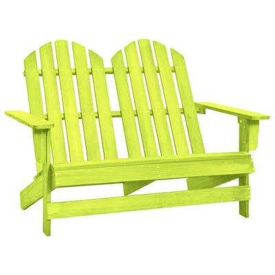 vidaXL 2-Seater Patio Adirondack Chair, Solid Wood Fir, Green