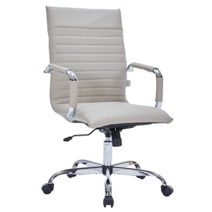 LeisureMod Harris High-Back Leather Office Conference Chair with Swivel and Tilt - 1 of 4