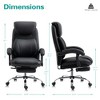 Reclining Office Chair,Desk Chairs,Adjustable High Back Leather Recliner Chair with Footrest-Executive,Thick Padded Strong Metal Base Quiet Wheels - 3 of 4