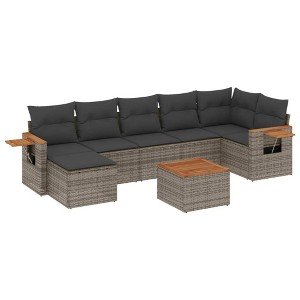 vidaXL Garden Sofa Set Grey PE Rattan Large Modular Garden Sofa Set - 1 of 4