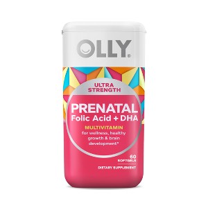 OLLY Ultra Strength Prenatal Multivitamin Softgels with Folic Acid + DHA - 60ct - 1 of 4