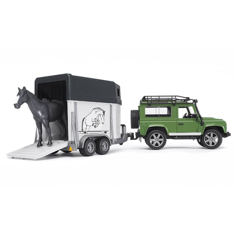Bruder Land Rover Defender Station Wagon With Horse Trailer And 1 Horse, 4 of 6