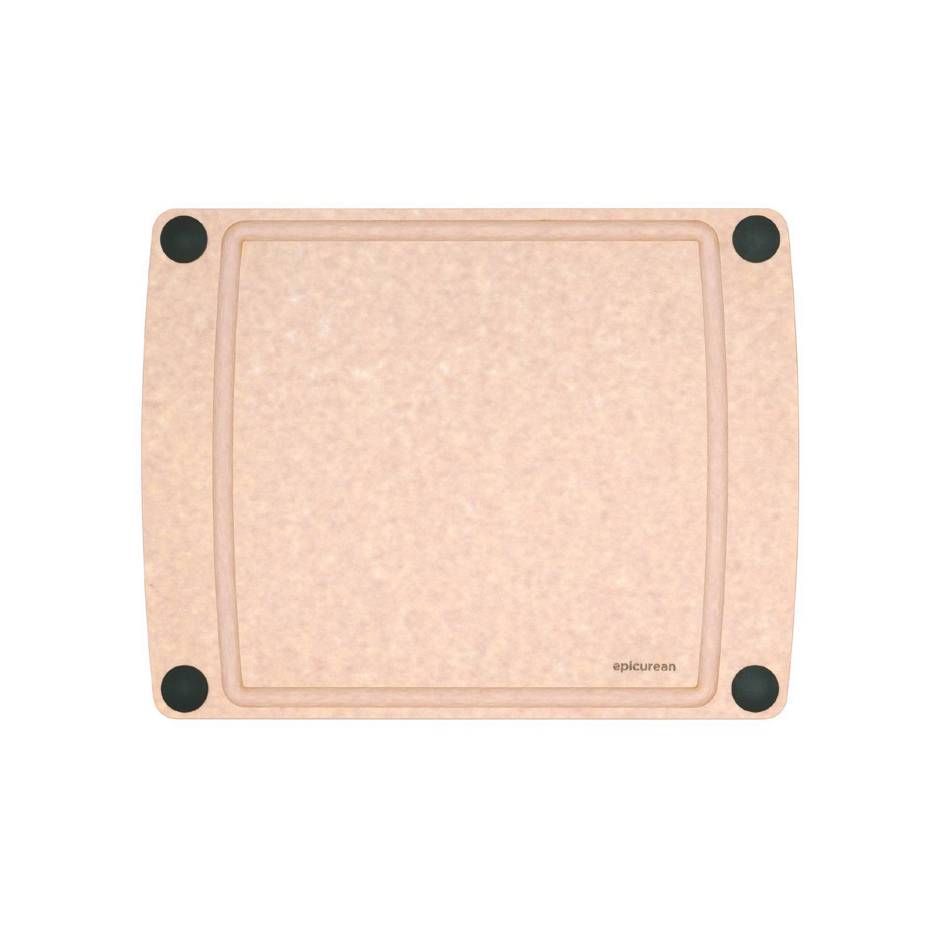 Epicurean 13.5"x10.5" All-in-One Natural with Black Button Cutting Board