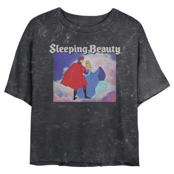 Juniors Womens Sleeping Beauty Distressed Aurora and Prince Phillip Dance Scene T-Shirt