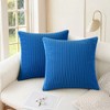 Unique Bargains Corduroy Modern Solid Striped Couch Sofa Home Decorative Pillow Covers 2 Pcs - 2 of 4