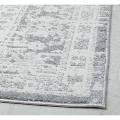 Elegant Gray Synthetic 8' x 10' Stain-resistant Transitional Area Rug