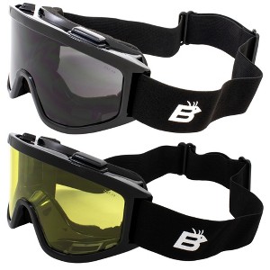 2 Pairs of Birdz Eyewear Vulture Safety Goggles with Smoke, Yellow Lenses - 1 of 4