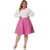 Agnes Orinda Women's Plus Size PU A-Line Versatile Flared Party Skirts - 3 of 4