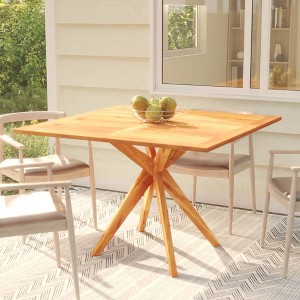 vidaXL Patio Table 43.3 inches x43.3 inches x29.5 inches  Solid Wood Acacia - 1 of 4