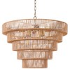 LamQee Farmhouse Rattan Chandeliers Boho Ceiling Hanging Lighting with Hand Woven Hemp Rope Shade Pendant Lights - 3 of 4