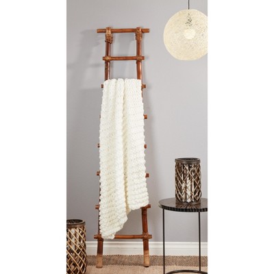 Sevan Electric Chunky Knit Ivory Throw Blanket - 23"x19"
