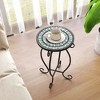 Costway Mosaic Outdoor Round End Table with Weather Resistant Ceramic Tile Tabletop - 2 of 4