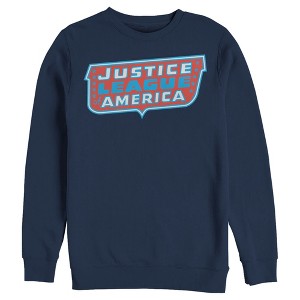 Men's Justice League Patriotic Frame Logo Sweatshirt - 1 of 3