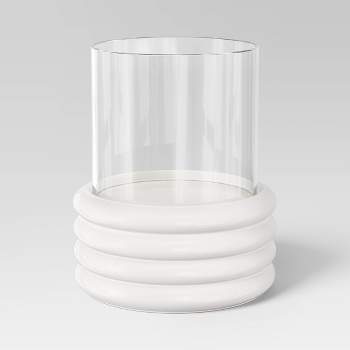 Pillar Concrete/Glass Lantern Candle Holder White - Threshold™