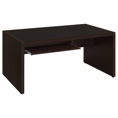 Skeena Cappuccino 3-Piece Office Desk Set with Glass Top