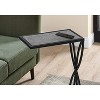 Monarch Specialties Accent Table C-Shaped End Side Snack Living Room Bedroom Metal Laminate Grey Black Contemporary Modern - 4 of 4