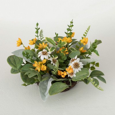 Sullivans Artificial 7.5" Daisy Marigold Blooms Orb