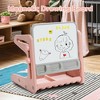 Costway 2 in 1 Kids Easel Table & Chair Set Adjustable Art Painting Board Gray/Blue/Light Pink - 4 of 4