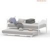 Bedroom Daybed with Trundle, Twin Bed Frame w/ Sturdy Metal Foldable Trundle Bed, Trundle Bed Twin w/Stylish Headboard - 4 of 4